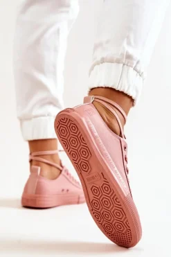 Damskie Big Star Shoes Niskie Tenisówki Big Star JJ274005 Ciemnoróżowe