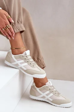 Discount Boto Niskie Tenisówki Trampki Damskie Beżowe Eezore Beżowy