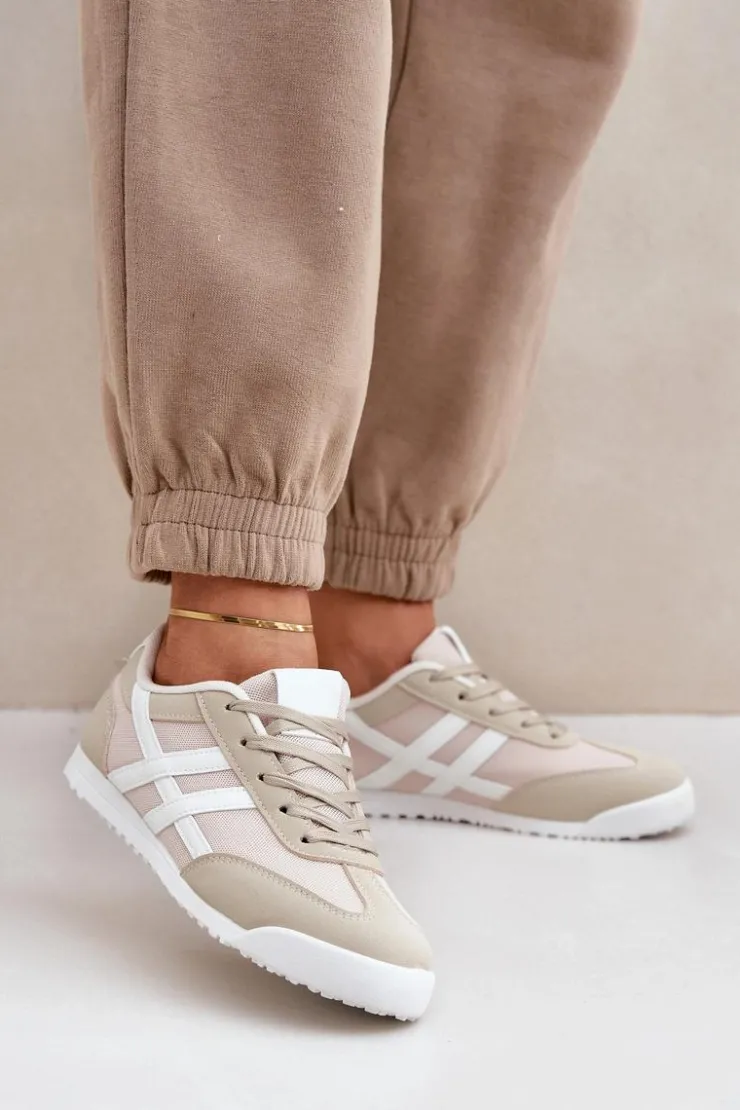 Discount Boto Niskie Tenisówki Trampki Damskie Beżowe Eezore Beżowy