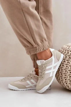 Discount Boto Niskie Tenisówki Trampki Damskie Beżowe Eezore Beżowy