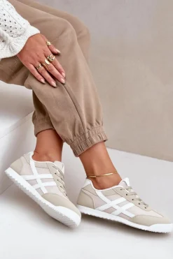 Discount Boto Niskie Tenisówki Trampki Damskie Beżowe Eezore Beżowy