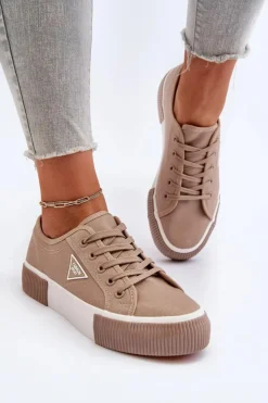 Damskie Boto Niskie Trampki Damskie Beżowe Enalae