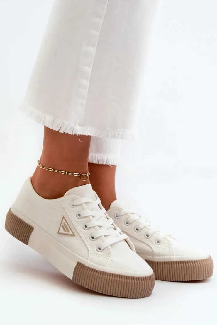 Clearance Boto Niskie Trampki Damskie Białe Enalae