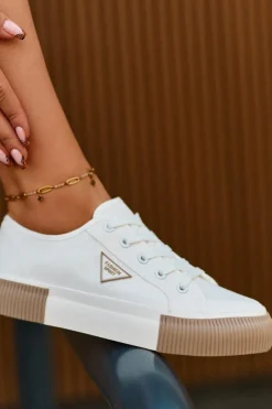 Clearance Boto Niskie Trampki Damskie Białe Enalae