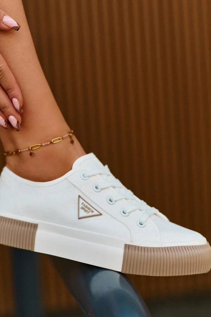 Clearance Boto Niskie Trampki Damskie Białe Enalae