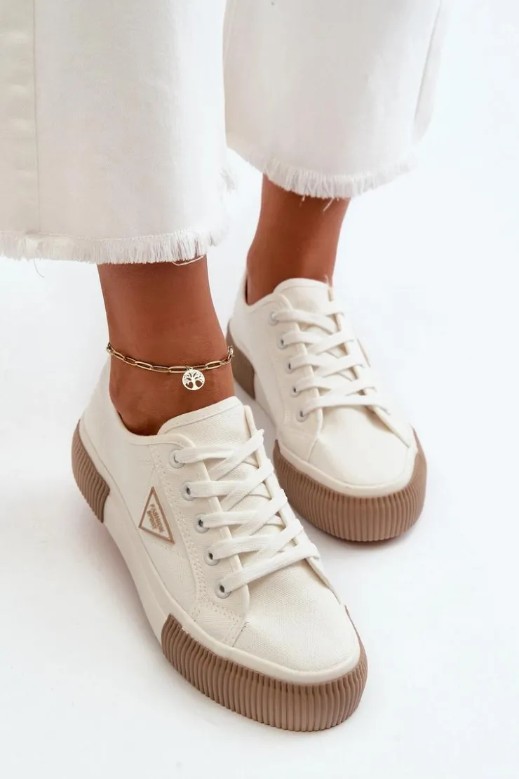 Clearance Boto Niskie Trampki Damskie Białe Enalae