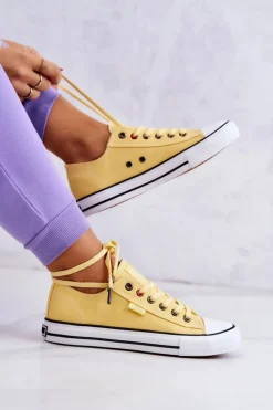 Damskie Big Star Shoes Niskie Trampki Damskie Big Star JJ274A002 Żółte