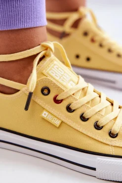 Damskie Big Star Shoes Niskie Trampki Damskie Big Star JJ274A002 Żółte