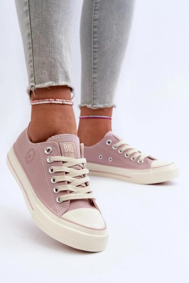 Big Star Shoes Trampki Damskie Big Star|Trampki Damskie Niskie*Niskie Trampki Damskie Big Star NN274270 Różowe Różowy