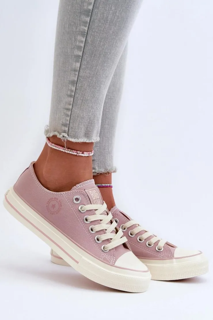 Big Star Shoes Trampki Damskie Big Star|Trampki Damskie Niskie*Niskie Trampki Damskie Big Star NN274270 Różowe Różowy