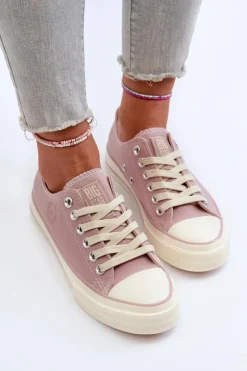 Big Star Shoes Trampki Damskie Big Star|Trampki Damskie Niskie*Niskie Trampki Damskie Big Star NN274270 Różowe Różowy