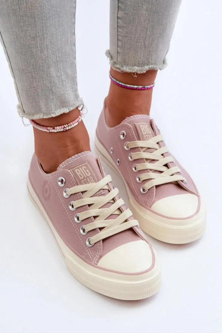Big Star Shoes Trampki Damskie Big Star|Trampki Damskie Niskie*Niskie Trampki Damskie Big Star NN274270 Różowe Różowy
