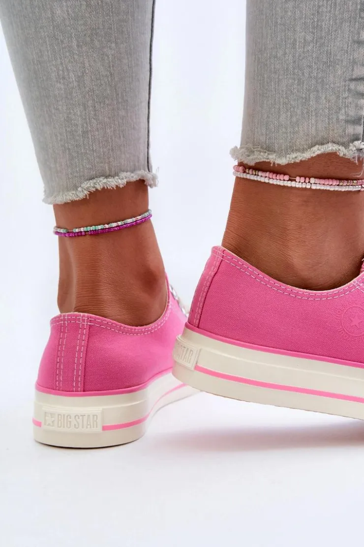 Clearance Big Star Shoes Niskie Trampki Damskie Big Star NN274271 Różowe Różowy