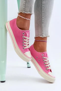 Clearance Big Star Shoes Niskie Trampki Damskie Big Star NN274271 Różowe Różowy