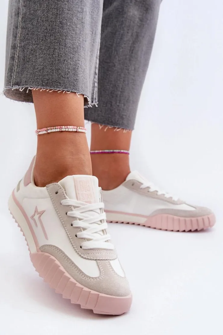 Damskie Big Star Shoes Niskie Trampki Damskie Big Star NN274868 Różowe