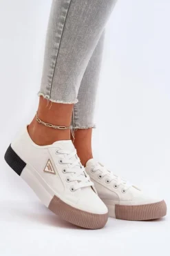 Online Boto Niskie Trampki Damskie Białe Enalae