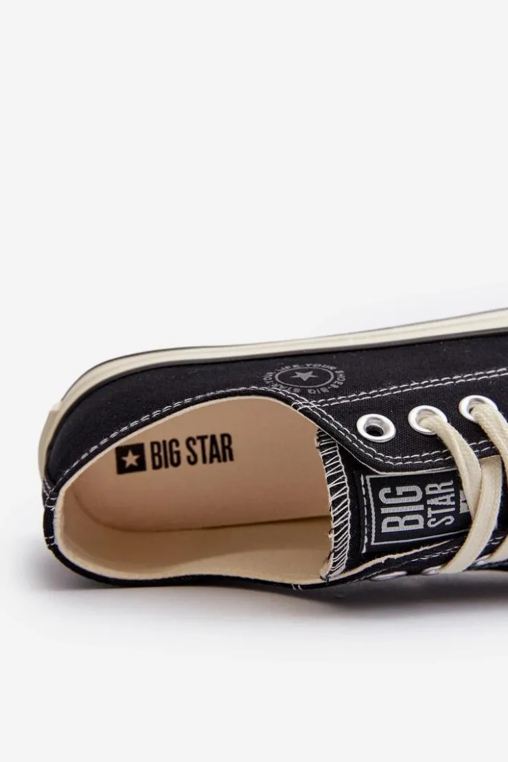 Clearance Big Star Shoes Niskie Trampki Damskie Big Star NN274269 Czarne Czarny