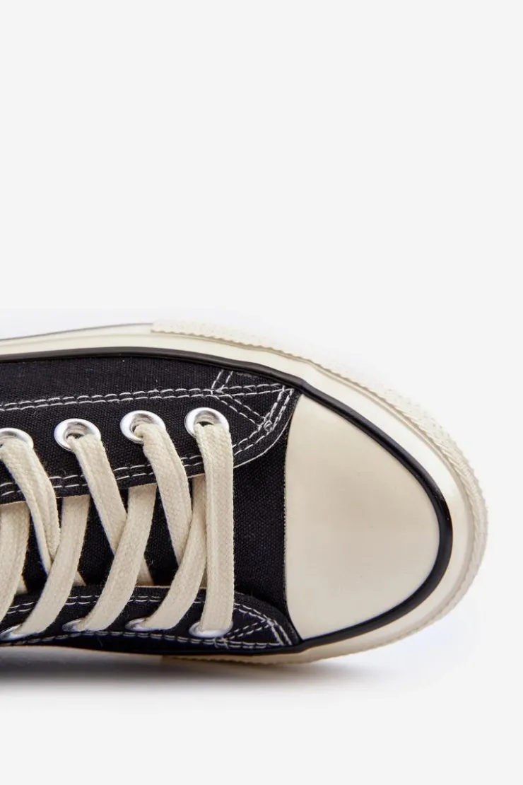 Clearance Big Star Shoes Niskie Trampki Damskie Big Star NN274269 Czarne Czarny