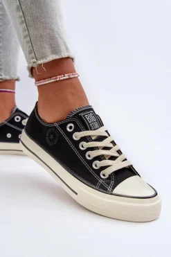 Clearance Big Star Shoes Niskie Trampki Damskie Big Star NN274269 Czarne Czarny