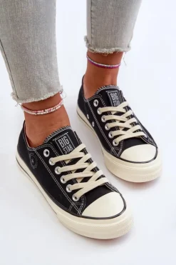 Clearance Big Star Shoes Niskie Trampki Damskie Big Star NN274269 Czarne Czarny