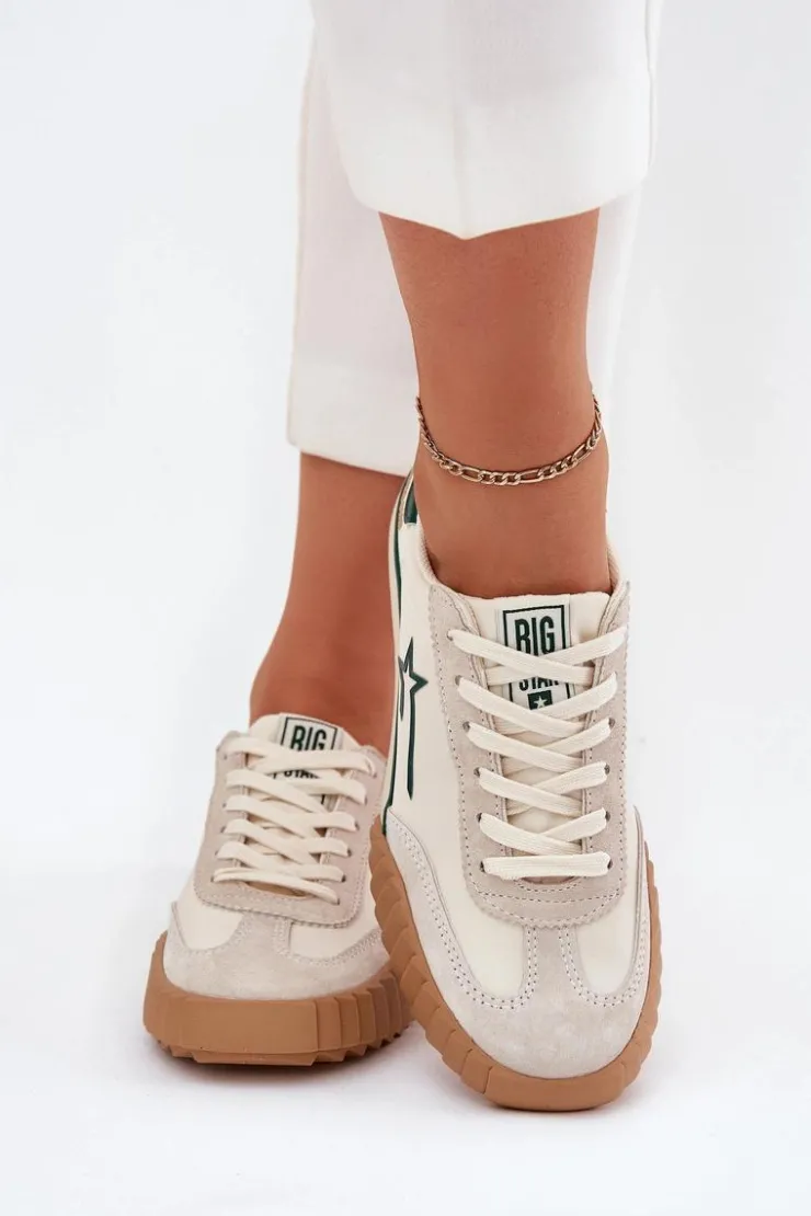 Big Star Shoes Trampki Damskie Big Star|Trampki Damskie Niskie*Niskie Trampki Damskie Big Star NN274867 Beżowe
