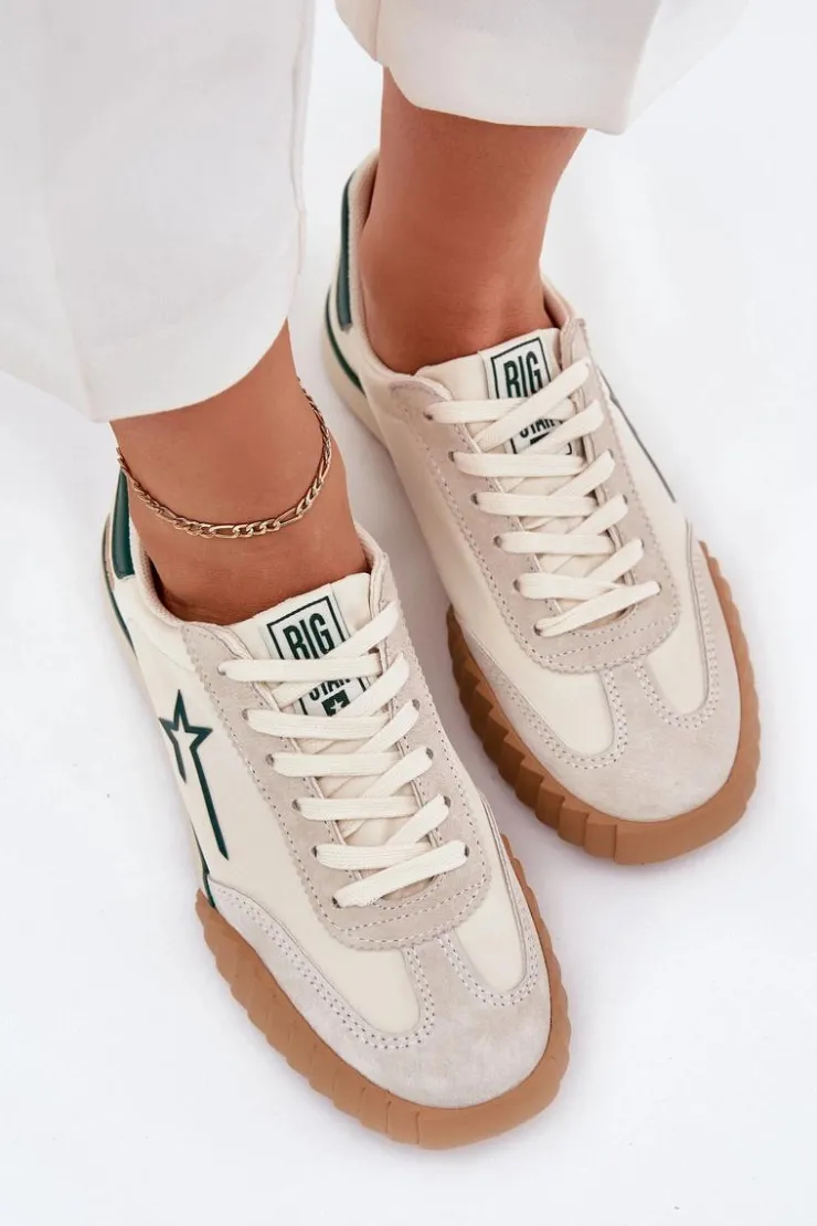 Big Star Shoes Trampki Damskie Big Star|Trampki Damskie Niskie*Niskie Trampki Damskie Big Star NN274867 Beżowe