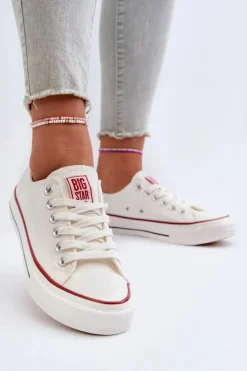 Big Star Shoes Trampki Damskie Big Star|Trampki Damskie Niskie*Niskie Trampki Damskie Big Star NN274274 Białe Biały