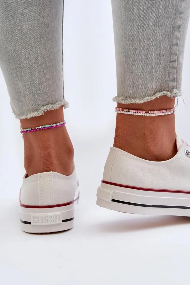 Big Star Shoes Trampki Damskie Big Star|Trampki Damskie Niskie*Niskie Trampki Damskie Big Star NN274274 Białe Biały