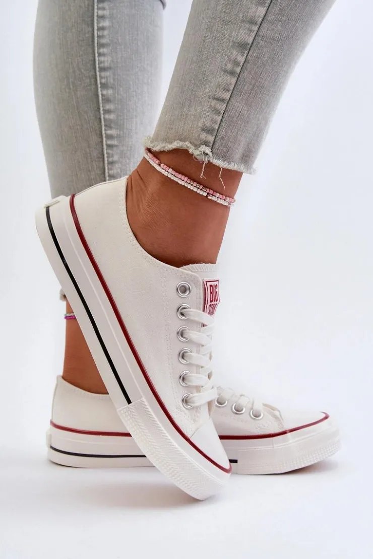 Big Star Shoes Trampki Damskie Big Star|Trampki Damskie Niskie*Niskie Trampki Damskie Big Star NN274274 Białe Biały