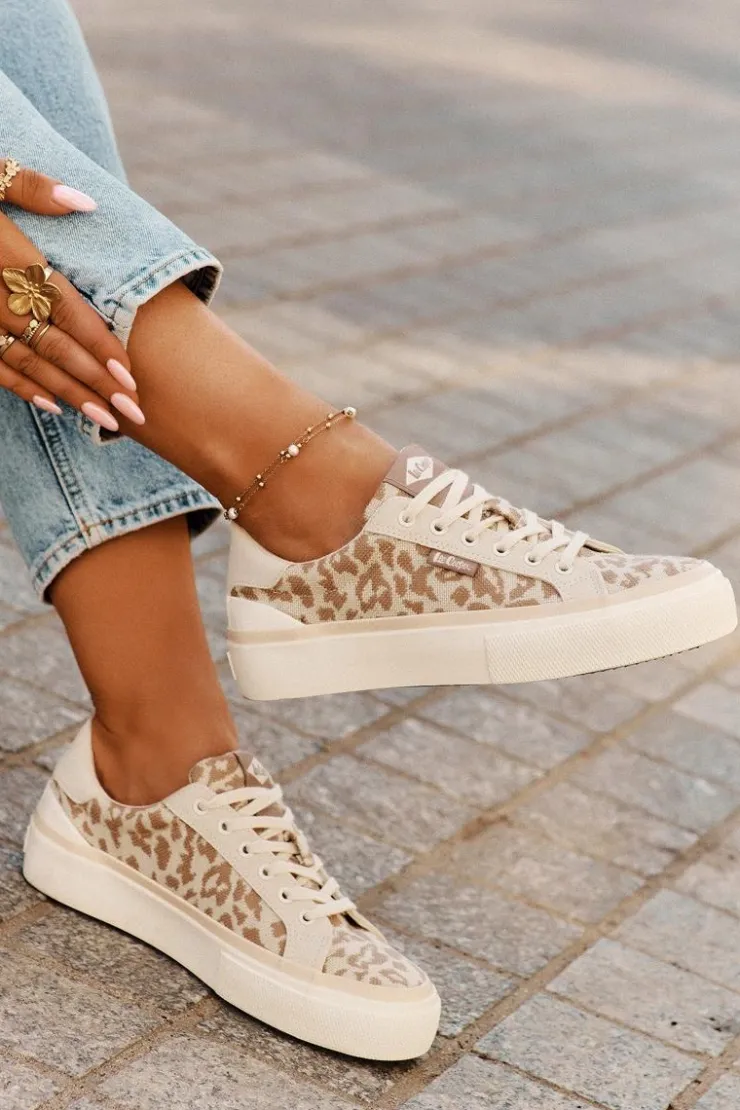 Damskie Lee Cooper Niskie Trampki Damskie Panterka LCW-25-02-3330L Beżowe