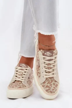 Damskie Lee Cooper Niskie Trampki Damskie Panterka LCW-25-02-3330L Beżowe