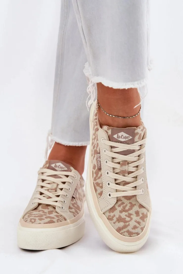 Damskie Lee Cooper Niskie Trampki Damskie Panterka LCW-25-02-3330L Beżowe