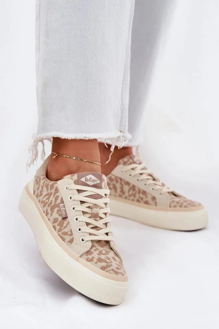 Damskie Lee Cooper Niskie Trampki Damskie Panterka LCW-25-02-3330L Beżowe