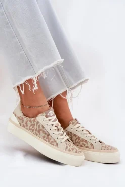 Damskie Lee Cooper Niskie Trampki Damskie Panterka LCW-25-02-3330L Beżowe