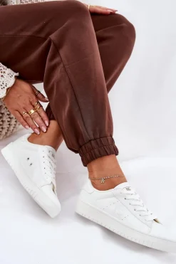 New Big Star Shoes Niskie Trampki Damskie Z Eko Skóry Big Star NN274577 Białe Biały