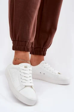 New Big Star Shoes Niskie Trampki Damskie Z Eko Skóry Big Star NN274577 Białe Biały