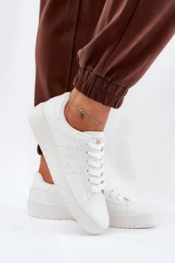 New Big Star Shoes Niskie Trampki Damskie Z Eko Skóry Big Star NN274577 Białe Biały