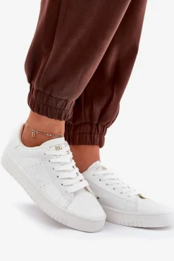 New Big Star Shoes Niskie Trampki Damskie Z Eko Skóry Big Star NN274577 Białe Biały