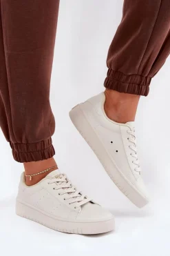 Damskie Big Star Shoes Niskie Trampki Damskie Z Eko Skóry Big Star NN274578 Beżowe