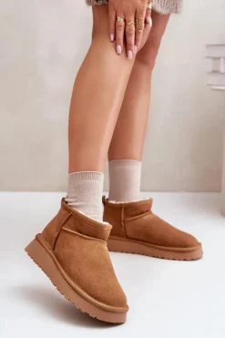 Outlet Buty damskie Vinceza Niskie Zamszowe Śniegowce Skóra Naturalna Vinceza 97950 Camel