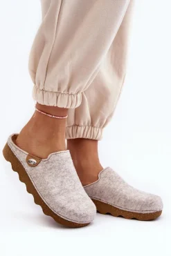 Damskie INBLU Obuwie Domowe Kapcie Damskie Profilaktyczne DK000011 Beżowe