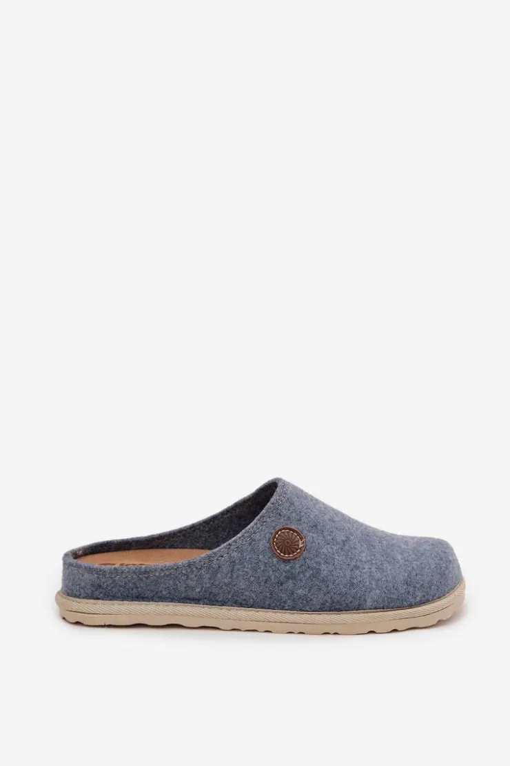 INBLU Kapcie Klasyczne|Klapki Damskie Klasyczne*Obuwie Domowe Kapcie Damskie CS000047 Błękitne Niebieski