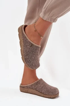 Damskie INBLU Obuwie Domowe Kapcie Damskie ED000031 Beżowe