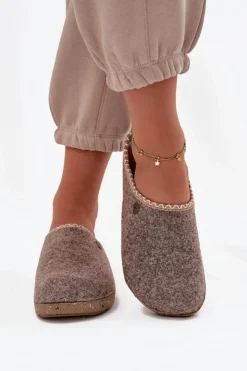 Damskie INBLU Obuwie Domowe Kapcie Damskie ED000031 Beżowe