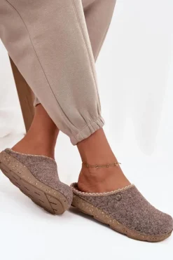 Damskie INBLU Obuwie Domowe Kapcie Damskie ED000031 Beżowe