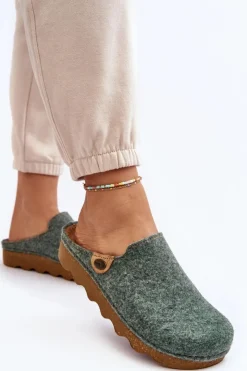 Damskie INBLU Obuwie Domowe Kapcie Damskie Profilaktyczne DK000011 Zielone