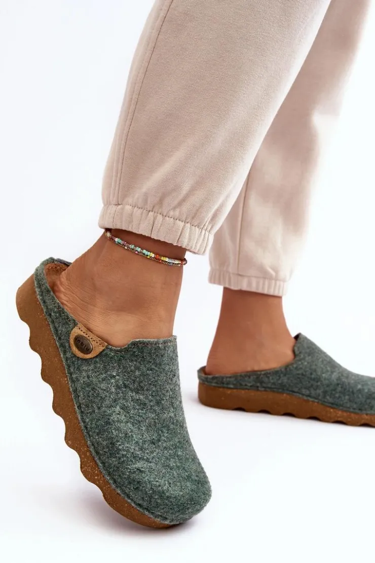 Damskie INBLU Obuwie Domowe Kapcie Damskie Profilaktyczne DK000011 Zielone