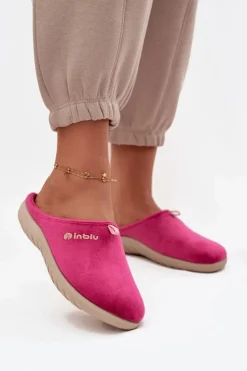 INBLU Kapcie Klasyczne|Klapki Damskie Klasyczne*Obuwie Domowe Kapcie Damskie ET000037 Różowe