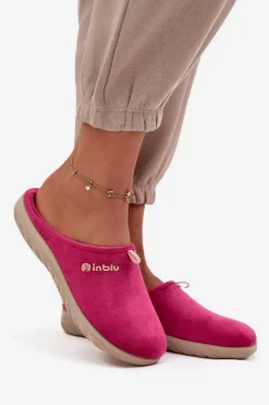 INBLU Kapcie Klasyczne|Klapki Damskie Klasyczne*Obuwie Domowe Kapcie Damskie ET000037 Różowe