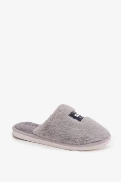 Damskie Boto Obuwie Domowe Kapcie Damskie Futrzane Szare Maelis